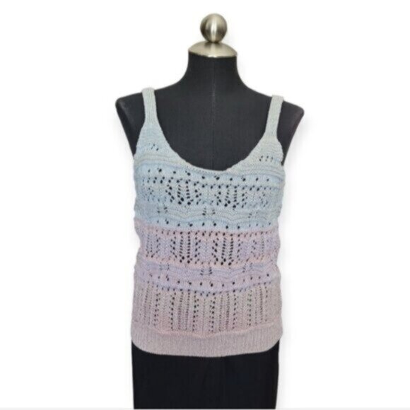 DEX Ombre Crochet Sweater Cami Top NWT Sz Small - Picture 3 of 11